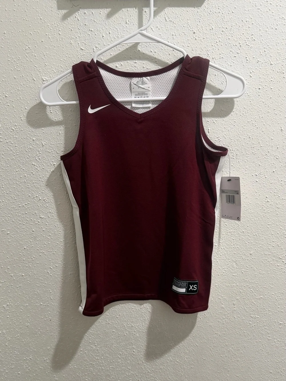 Nike Kids Maroon and White Tank Top